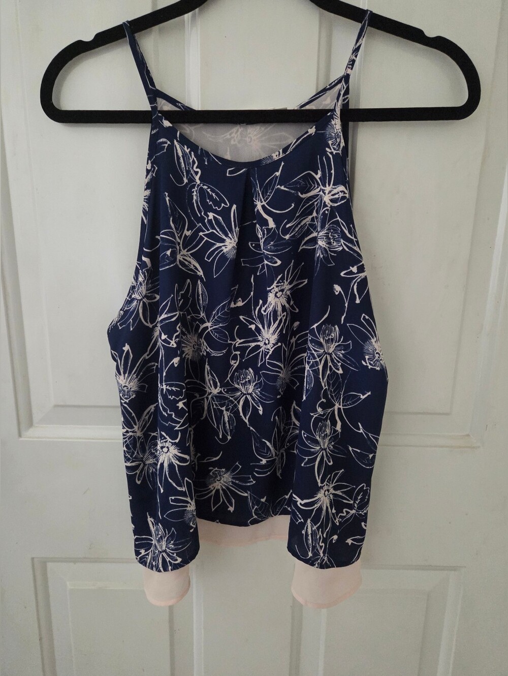 Lush Blue & Cream Tank Top Large